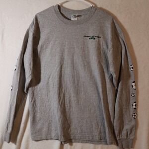 Vintage Peace Frogs Shirt Mens Gray Long Sleeve Soccer Sz Large